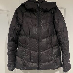 The North Face 550 Full Zip Quilted Hooded Jacket Women's Sz Large black Coat